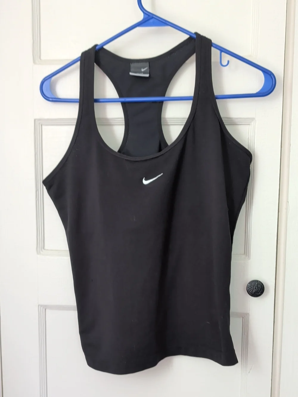 Nike 2 Women's Black  Racerback Tank Top White Swoosh Magenta Teal Swoop Zip M L